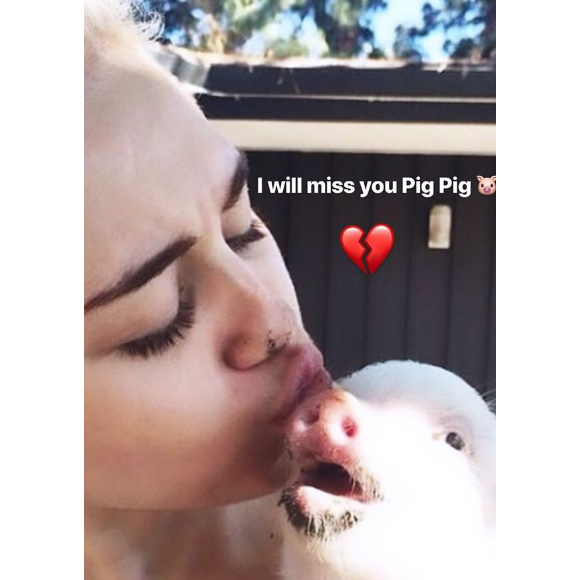 Miley Cyrus rend un dernier hommage à Pig Pig sur Instagram.