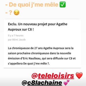 Agathe Auproux annonce son arrivée dans "De quoi j'me mêle", le nouveau talk-show de C8.