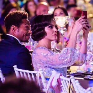 Gary Dourdan et Lana Parrilla lors de la cérémonie de la 8ème édition du dîner caritatif organisé par la "Fondation Global Gift" à Marbella, le 12 juillet 2019.