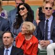 Jeff Bezos et sa compagne Lauren Sanchez assistent à la finale homme du tournoi de Wimbledon "Novak Djokovic - Roger Federer (7/6 - 1/6 - 7/6 - 4/6 - 13/12)" à Londres. Londres, le 14 juillet 2019. © Ray Tang/London News Pictures via Zuma Press/Bestimage
