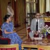 Le duc et duchesse de Sussex rencontrent le roi du Maroc Mohammed VI et son fils le prince héritier du Maroc, Moulay Hassan, lors d'une audience privée dans leur résidence à Rabat dans le cadre de leur voyage officiel au Maroc, le 25 février 2019.
