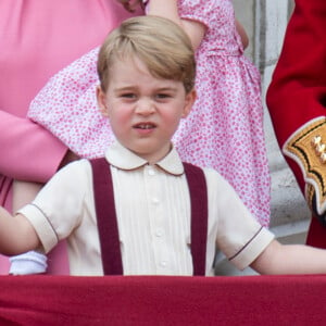 Le prince George - La famille royale d'Angleterre au palais de Buckingham pour assister à la parade "Trooping The Colour" à Londres le 17 juin 2017.