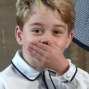 Le prince George de Cambridge - Cérémonie de mariage de la princesse Eugenie d'York et Jack Brooksbank en la chapelle Saint-George au château de Windsor le 12 octobre 2018.