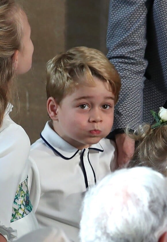 Le prince George de Cambridge - Cérémonie de mariage de la princesse Eugenie d'York et Jack Brooksbank en la chapelle Saint-George au château de Windsor le 12 octobre 2018.