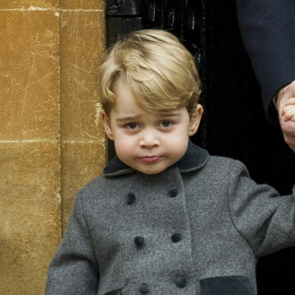 Le prince George de Cambridge - Le duc et la duchesse de Cambridge en famille à la messe de Noël à Englefield le 25 décembre 2016.