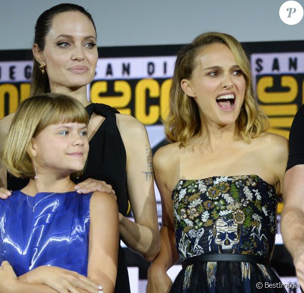Angelina Jolie, Lia McHugh, Natalie Portman, Richard Madden - "Marvel Studios" - 3ème jour - Comic-Con International 2019 au "San Diego Convention Center" à San Diego, le 20 juillet 2019.