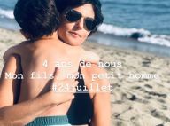 Faustine Bollaert : Moment câlin mère-fils à la plage avec son "petit homme"
