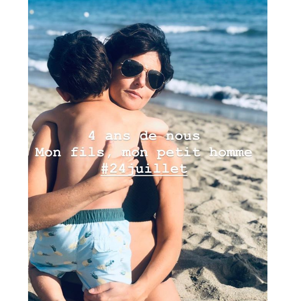 Faustine Bollaert célèbre les anniversaires de ses enfants Abbie (6 ans) et Peter (4 ans) sur Instagram les 18 et 24 juillet 2019.