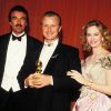 Tom Selleck, Rutger Hauer et Cybil Shepherd en 1988 aux Golden Globes.