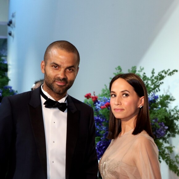 Tony Parker et sa femme Axelle assistaient au 71e gala de la Croix-Rouge monégasque à Monaco le 26 juillet 2019. © Dominique Jacovides/Bestimage