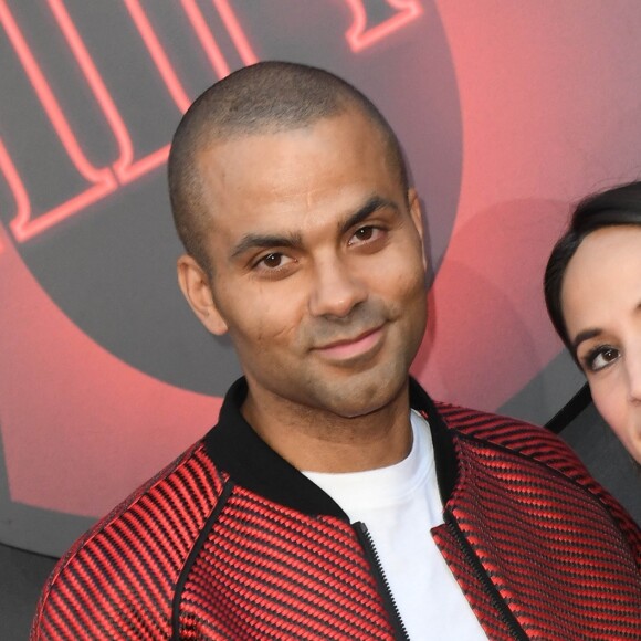 Tony Parker et sa femme Axelle à la première de la saiso 3 de la série Netflix Stranger Things au cinéma Le Grand Rex à Paris, le 4 juillet 2019. © Guirec Coadic/Bestimage