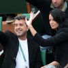 Arnaud Lagardère et sa femme Jade Foret - People aux Internationaux de France de tennis de Roland Garros à Paris, le 29 mai 2014.