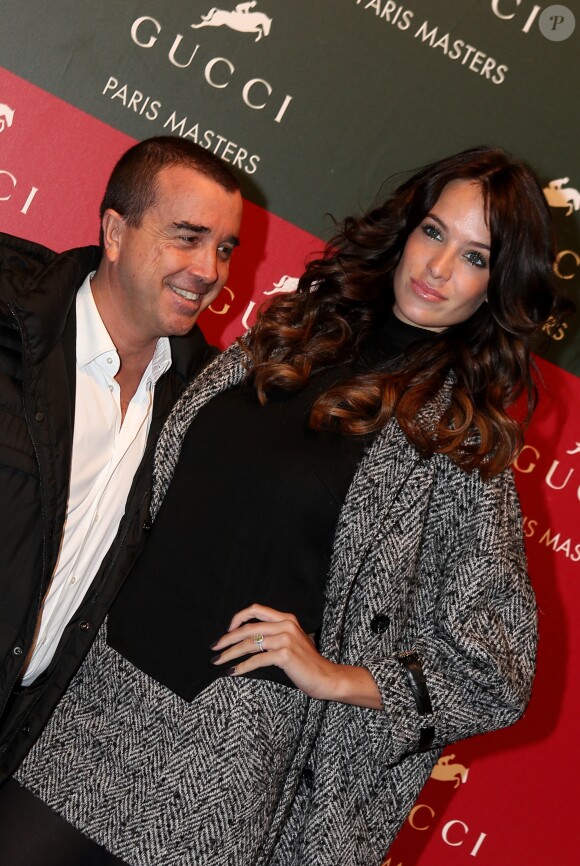 Arnaud Lagardere et Jade Foret - Remise des prix du Gucci Paris Masters 2012 remporte par Marc Houtzager devant Denis Lynch et Alvaro de Miranda a Villepinte le 2 Decembre 2012.