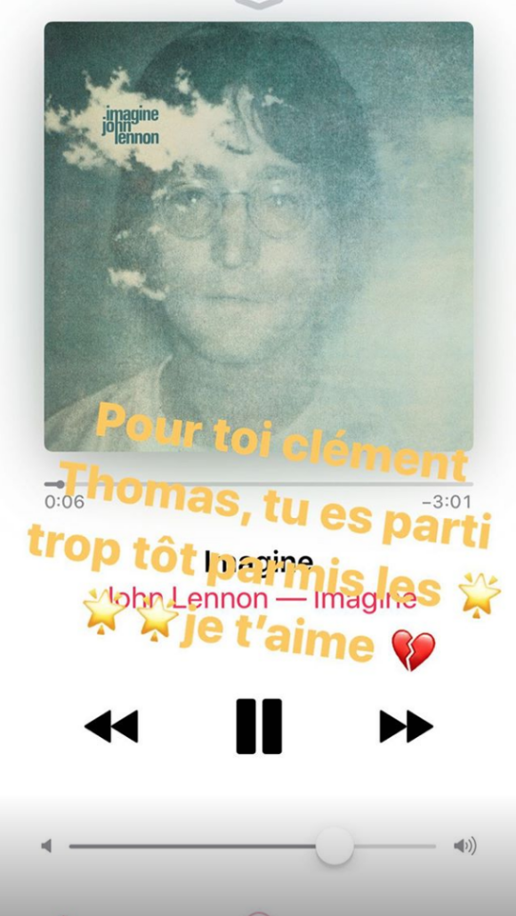 Laura Smet en deuil après la mort de son ami et acteur Clément Thomas, sur Instagram le 31 juillet 2019.