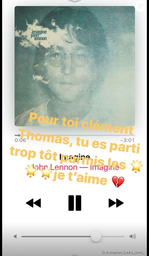 Laura Smet en deuil après la mort de son ami et acteur Clément Thomas, sur Instagram le 31 juillet 2019.