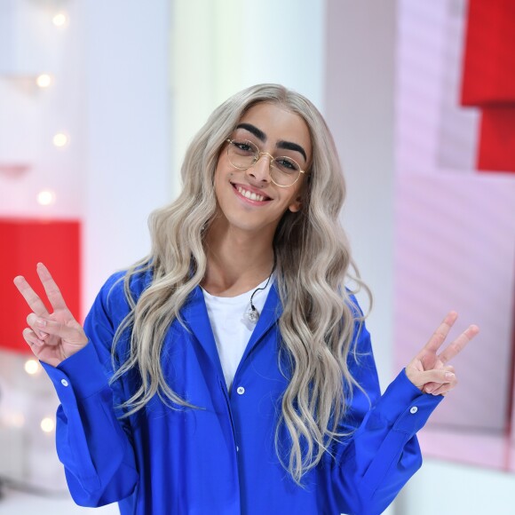 Exclusif - Bilal Hassani - Enregistrement de l'émission "Vivement Dimanche prochain" au studio Gabriel à Paris, présentée par M.Drucker et diffusée le 21 avril 2019 sur France 2. Le 10 avril 2019 © Guillaume Gaffiot / Bestimage