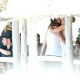 Heidi Klum et son mari Tom Kaulitz déjeunent avec leurs invités au restaurant La Fontelina, le lendemain de leur mariage à Capri. Le 4 Aout 2019.  Heidi Klum and her husband Tom Kaulitz have lunch with their guests at the restaurant La Fontelina, the day after their wedding in Capri, August 4, 201904/08/2019 - Capri