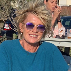 Sophie Davant au naturel en Bretagne. Le 12 août 2019.
