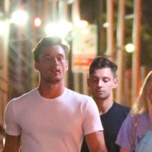 Gigi Hadid et son supposé nouveau compagnon Tyler Cameron sont allés au bar "Le Turtle" de Justin Theroux, à Manhattan. New York, le 13 août 2019.