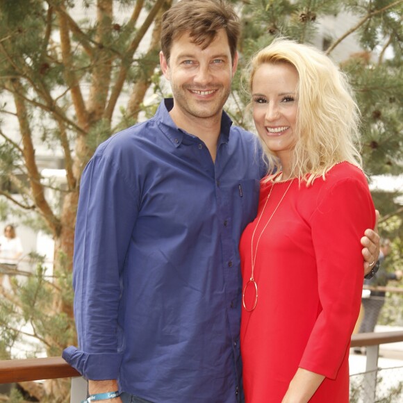 Elodie Gossuin-Lacherie et son mari Bertrand Lacherie - People au village lors des internationaux de tennis de Roland Garros le 28 mai 2018.