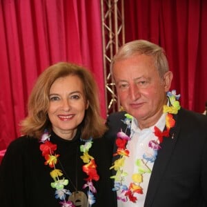 Valérie Trierweiler et Yann Queffélec à l'ouverture de la 4e édition du salon de la Gastronomie des Outre-Mer et de la francophonie (SAGASDOM) au Paris Expo Porte de Versailles à Paris, France, le 1er février 2019.