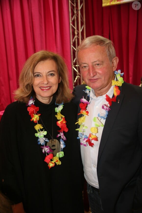 Valérie Trierweiler et Yann Queffélec à l'ouverture de la 4e édition du salon de la Gastronomie des Outre-Mer et de la francophonie (SAGASDOM) au Paris Expo Porte de Versailles à Paris, France, le 1er février 2019.