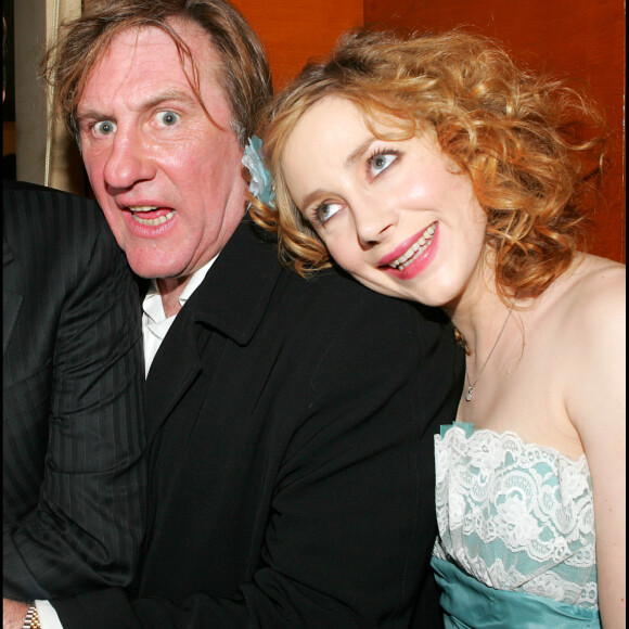 Julie Depardieu et Gérard Depardieu - 30e cérémonie des César - Dîner au Fouquet's, le 26 février 2005.