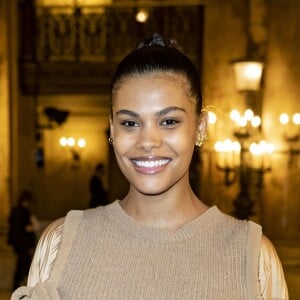 Tina Kunakey (enceinte) - People au défilé de mode prêt-à-porter autome-hiver 2019/2020 "Stella McCartney" à Paris le 4 mars 2019. © Olivier Borde/Bestimage