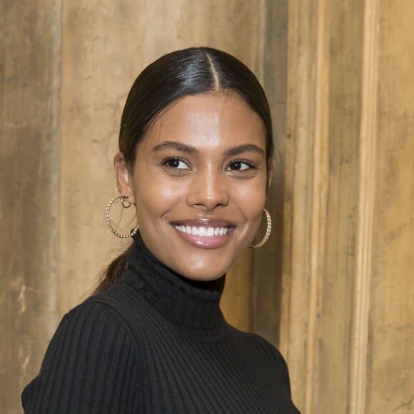 Semi-exclusif - Tina Kunakey (enceinte) - Dîner pour la sortie du "Numéro" 200 au restaurant Rau à Paris le 31 janvier 2019. © Olivier Borde/Bestimage