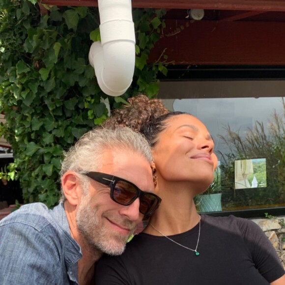 Tina Kunakey et Vincent Cassel de sortie au restaurant- 25 août 2019.