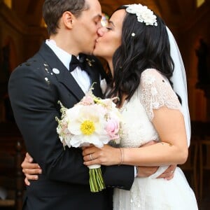 Exclusif - Mariage religieux en l'église de Villanova d' Alizée et Grégoire Lyonnet - Villanova le 18 juin 2016 © Olivier Huitel - Olivier Sanchez / Bestimage