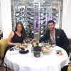 Samir Benzema et sa fiancée Mélani dans un restaurant à Genève, le 22 juin  2019
