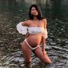 Chanel Iman, enceinte. Juin 2018.