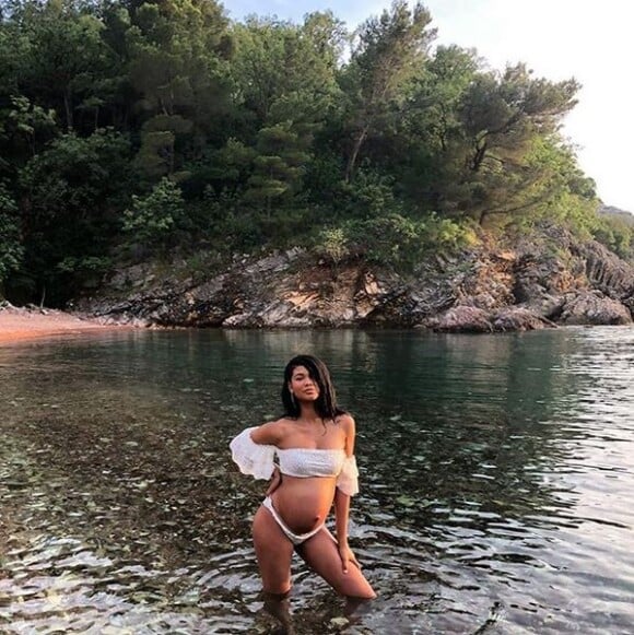 Chanel Iman, enceinte. Juin 2018.