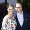 La princesse Victoria et le prince Daniel de Suède lors du 42e anniversaire de la princesse Victoria à la Villa Solliden à Oland en Suède le 14 juillet 2019.