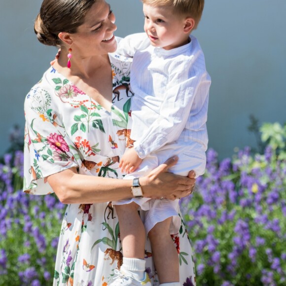 La princesse Victoria de Suède, le prince Oscar de Suède - La famille royale de Suède célèbre l'anniversaire (42 ans) de la princesse Victoria de Suède à la Villa Solliden à Oland en Suède, le 14 juillet 2019.