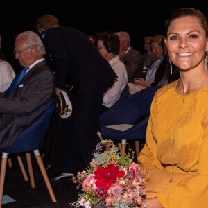 La princesse Victoria de Suède lors du symposium du Stockholm Water Prize à Stockholm le 28 août 2019 à la Tele2Arena.