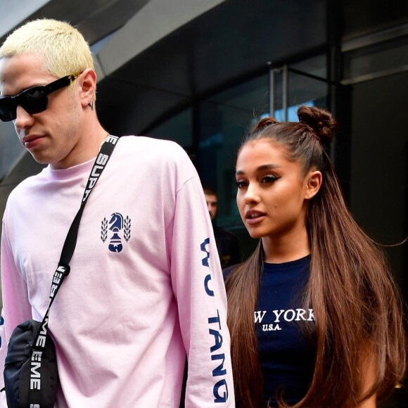 Ariana Grande et son fiancé Pete Davidson se rendent au concert Amazon Music Unboxing Prime Day à New York, le 11 juillet 2018