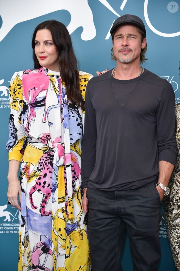 Liv Tyler, Brad Pitt - Photocall du film "Ad Astra" pendant la 76e édition de la Mostra de Venise, le 29 août 2019.