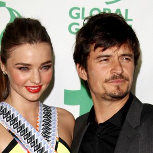 Miranda Kerr, Orlando Bloom - People a la 10eme ceremonie annuelle pre Oscar "Global Green" a Hollywood, le 20 fevrier 2013.