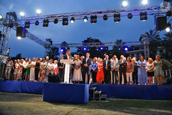 Christian Estrosi a prononcé son discours de rentrée lors de "Lou Festin Nissart", le grand banquet populaire organisé dans le jardin Albert 1er à Nice par l'association des Amis du Maire, le 30 août 2019. © Bruno Bebert / Bestimage