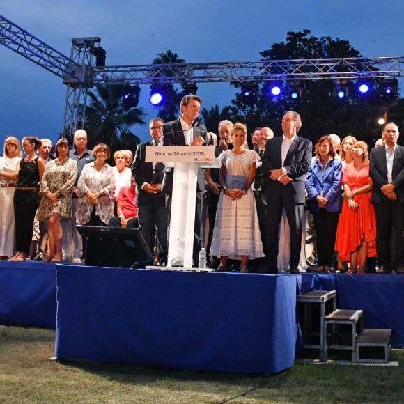 Christian Estrosi a prononcé son discours de rentrée lors de "Lou Festin Nissart", le grand banquet populaire organisé dans le jardin Albert 1er à Nice par l'association des Amis du Maire, le 30 août 2019. © Bruno Bebert / Bestimage