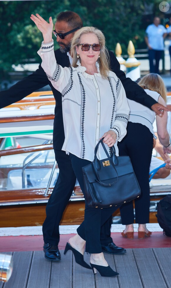 Meryl Streep arrive à l'hôtel Excelsior en marge du 76e festival du film de Venise, la Mostra, sur le Lido de Venise, Italie, le 1er septembre 2019.