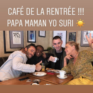 Emmanuelle Béart, son fils Surifel et son ex Michael Cohen.