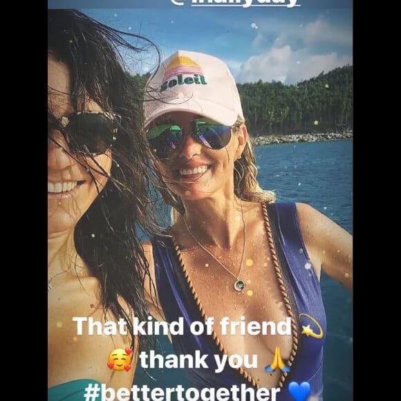 Hortense d'Estève triste de quitter Laeticia Hallyday suite à la fin de ses vacances à Saint-Barthélemy. Instagram, le 20 août 2019.
