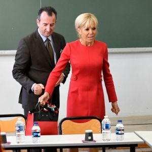 La reine Sonja de Norvège , la première dame Brigitte Macron au centenaire de la Section Norvégienne du Lycée Pierre Corneille à Rouen le 24 septembre 2018. © Francis Petit / Bestimage