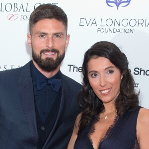 Olivier Giroud et sa femme Jennifer Giroud - Les célébrités posent lors du photocall de la soirée Global Gift à Londres le 2 novembre 2018.