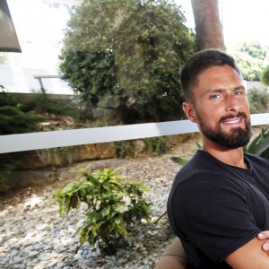 Rencontre avec Olivier Giroud à Juan-les-Pins. Le 1er juillet 2019 © Dylan Meiffret / Nice Matin / Bestimage