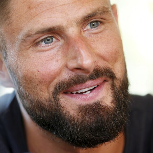 Rencontre avec Olivier Giroud à Juan-les-Pins. Le 1er juillet 2019 © Dylan Meiffret / Nice Matin / Bestimage