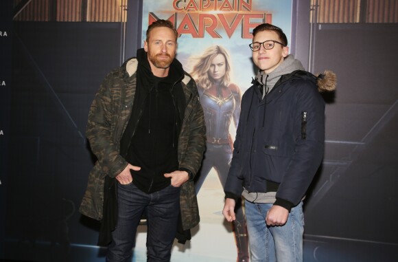 Frank Delay et son fils Kezian - Avant-première du film "Captain Marvel" au Grand Rex à Paris le 5 mars 2019. © Denis Guignebourg/Bestimage